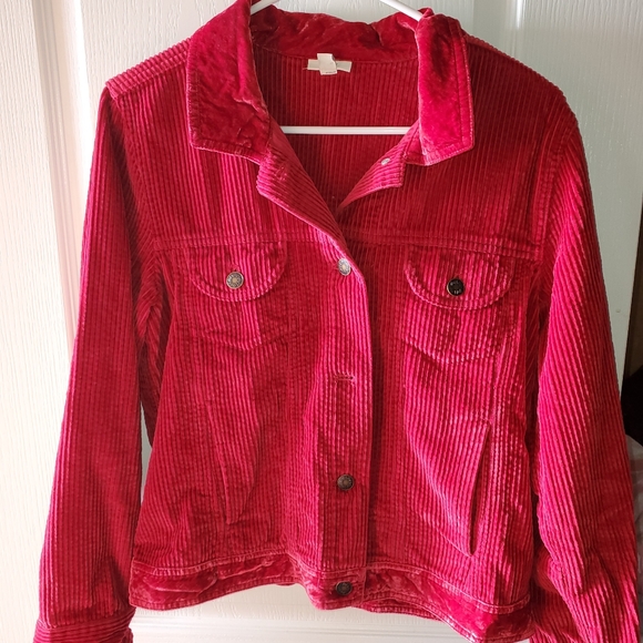 J. Jill Deep Red Corduroy Jacket - Picture 3 of 4